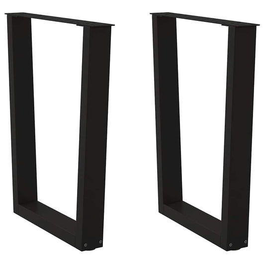 vidaXL Dining Table Leg | Black | Powder-coated steel | 60 cm wide