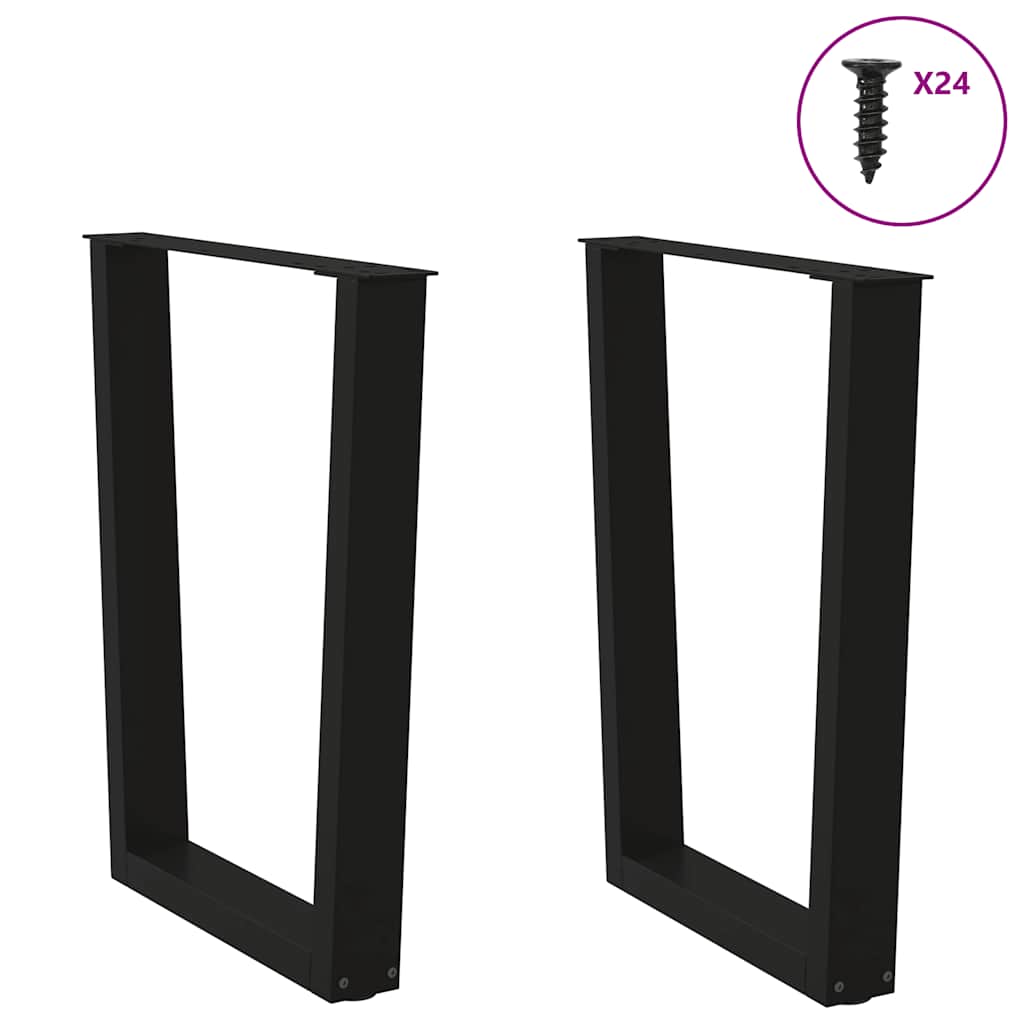 vidaXL Dining Table Leg | Black | Powder-coated steel | 60 cm wide