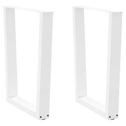 vidaXL Dining Table Legs V-Shape 2 pcs White 60x(72-73.3) cm Steel
