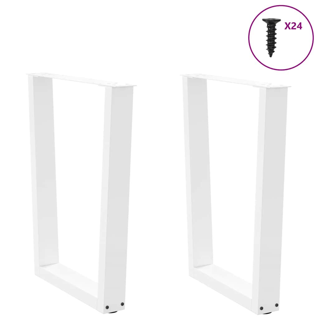 vidaXL Dining Table Legs V-Shape 2 pcs White 60x(72-73.3) cm Steel