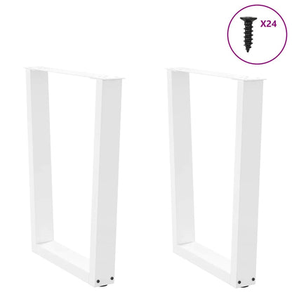 vidaXL Dining Table Legs V-Shape 2 pcs White 60x(72-73.3) cm Steel