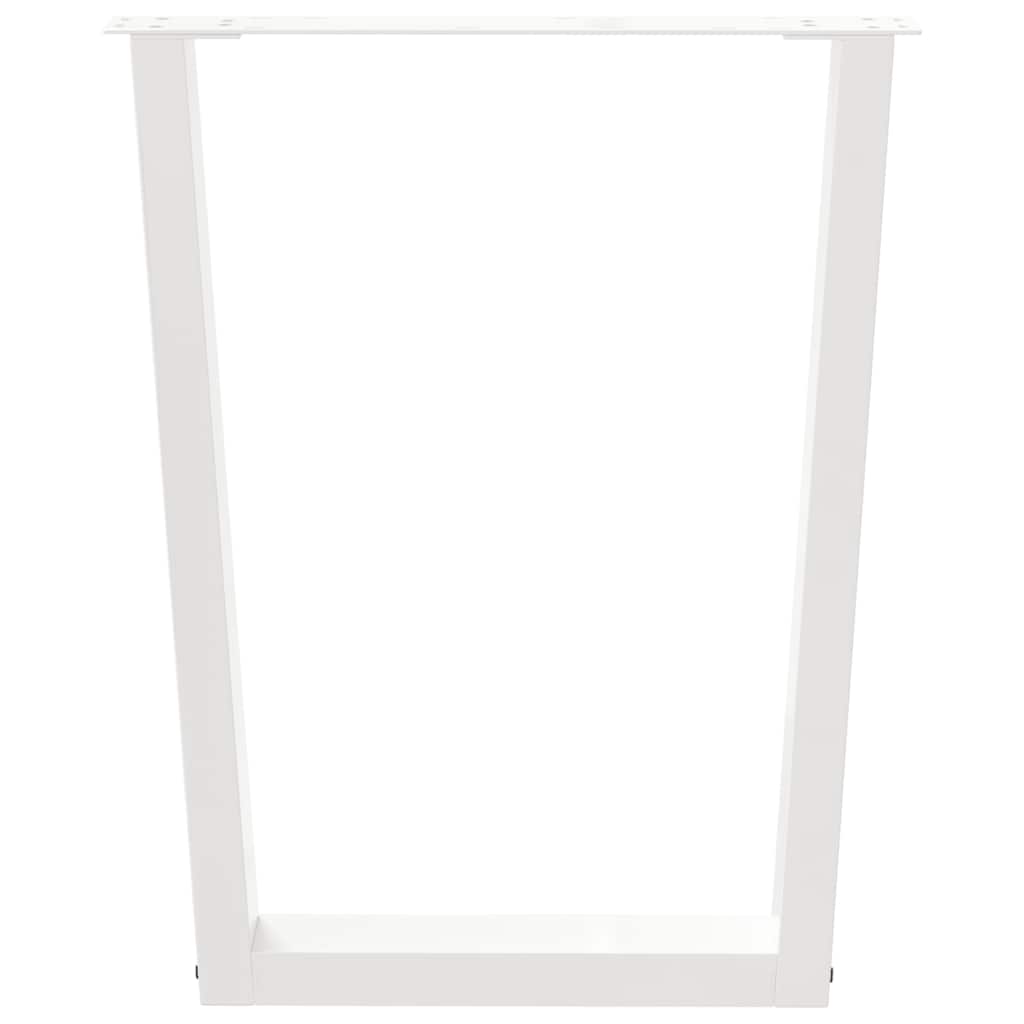 vidaXL Dining Table Legs V-Shape 2 pcs White 60x(72-73.3) cm Steel