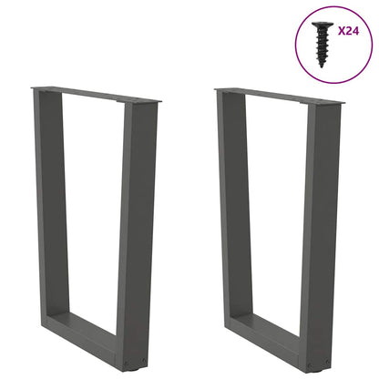 vidaXL Dining Table Legs V-Shape 2 pcs Anthracite 60x(72-73,3) cm Steel