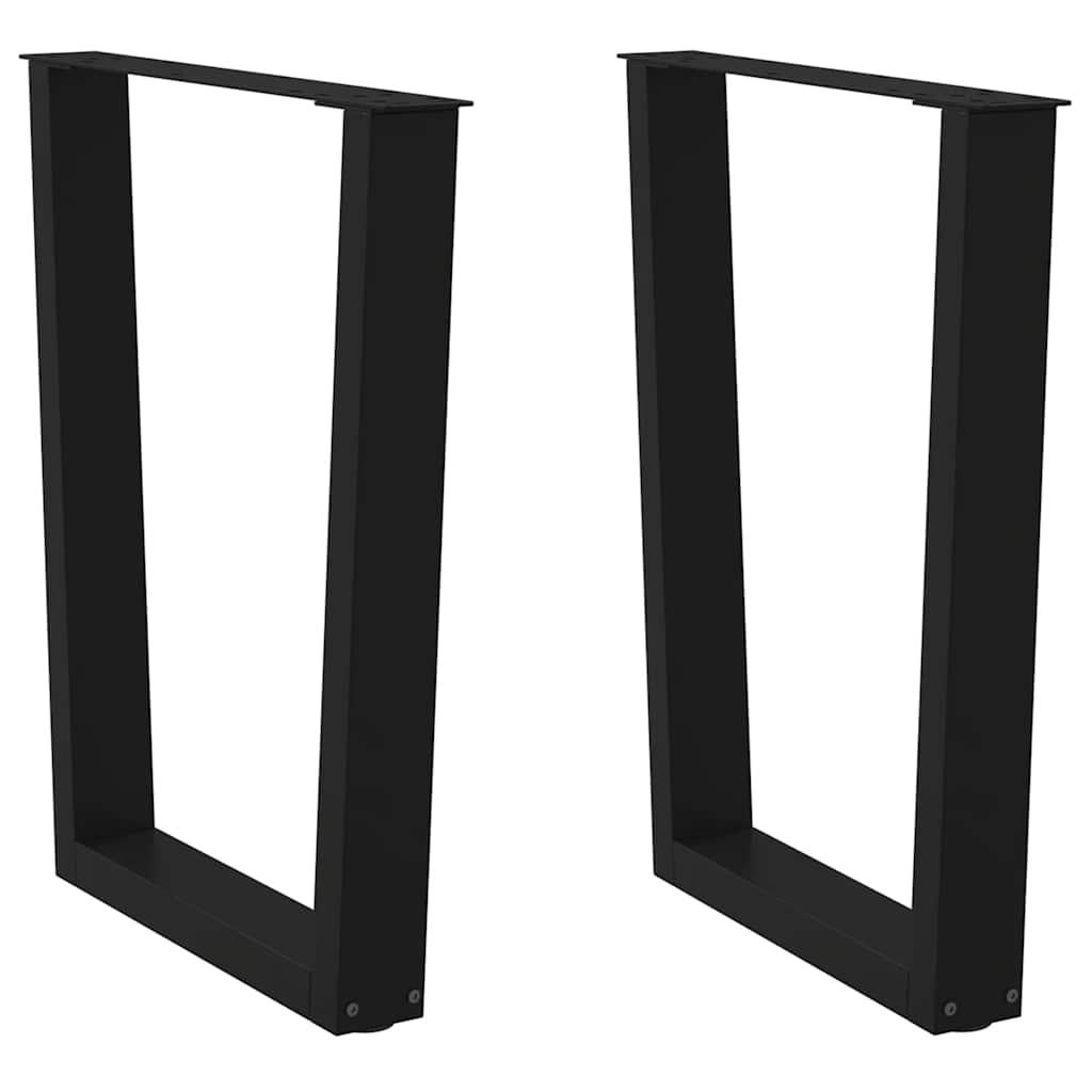 vidaXL Dining Table Leg | Black | Powder-coated steel | Medium