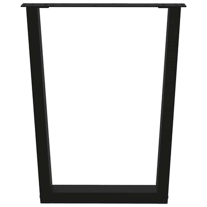 vidaXL Dining Table Legs V-Shape 2 pcs Black 70x(72-73,3) cm Steel