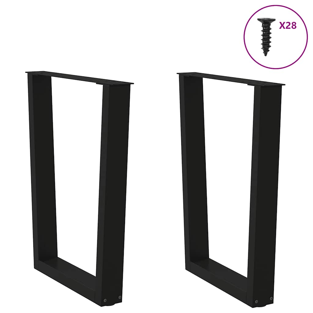 vidaXL Dining Table Leg | Black | Powder-coated steel | Medium