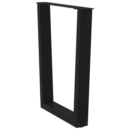 vidaXL Dining Table Legs V-Shape 2 pcs Black 70x(72-73,3) cm Steel