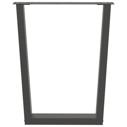vidaXL Dining Table Legs V-Shape 2 pcs Anthracite 70x(72-73.3) cm Steel