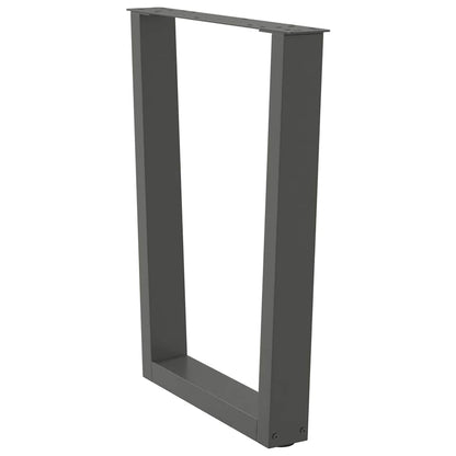 vidaXL Dining Table Legs V-Shape 2 pcs Anthracite 70x(72-73.3) cm Steel