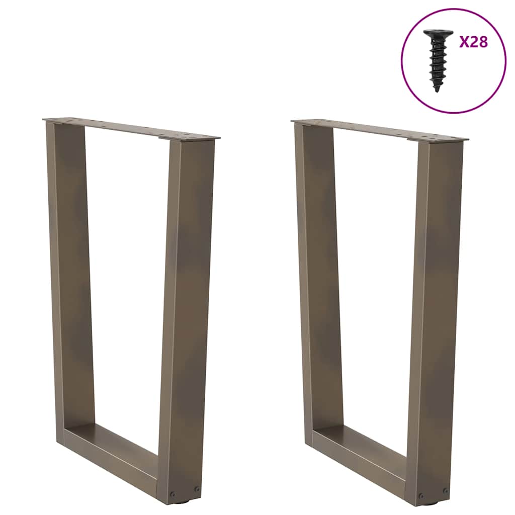 vidaXL Dining Table Legs V-Shape 2 pcs Natural Steel 70x(72-73.3) cm Steel
