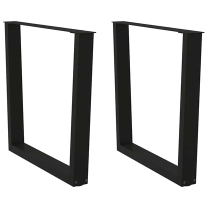 vidaXL Dining Table Leg | Black | Powder-coated steel | High Table Leg