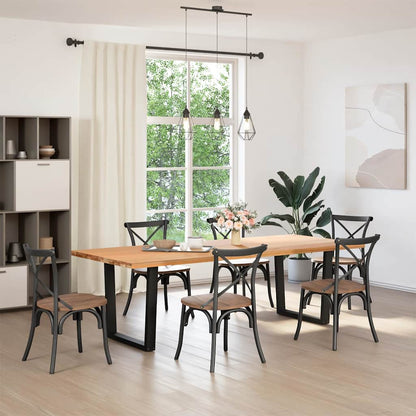 vidaXL Dining Table Leg | Black | Powder-coated steel | High Table Leg