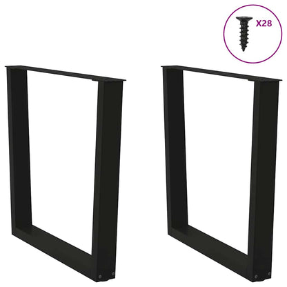 vidaXL Dining Table Leg | Black | Powder-coated steel | High Table Leg