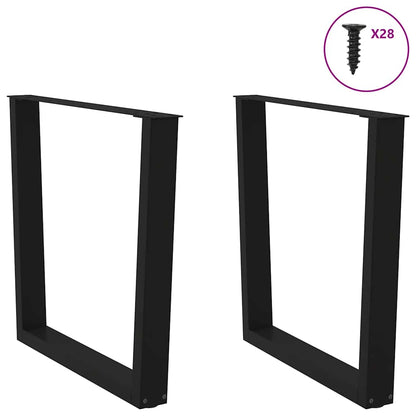vidaXL Dining Table Leg | Black | Powder-coated steel | High Table Leg