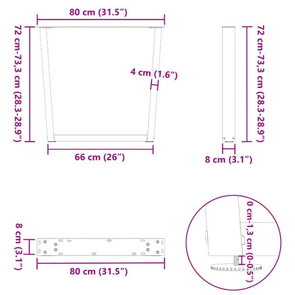 vidaXL Dining Table Leg | Black | Powder-coated steel | High Table Leg