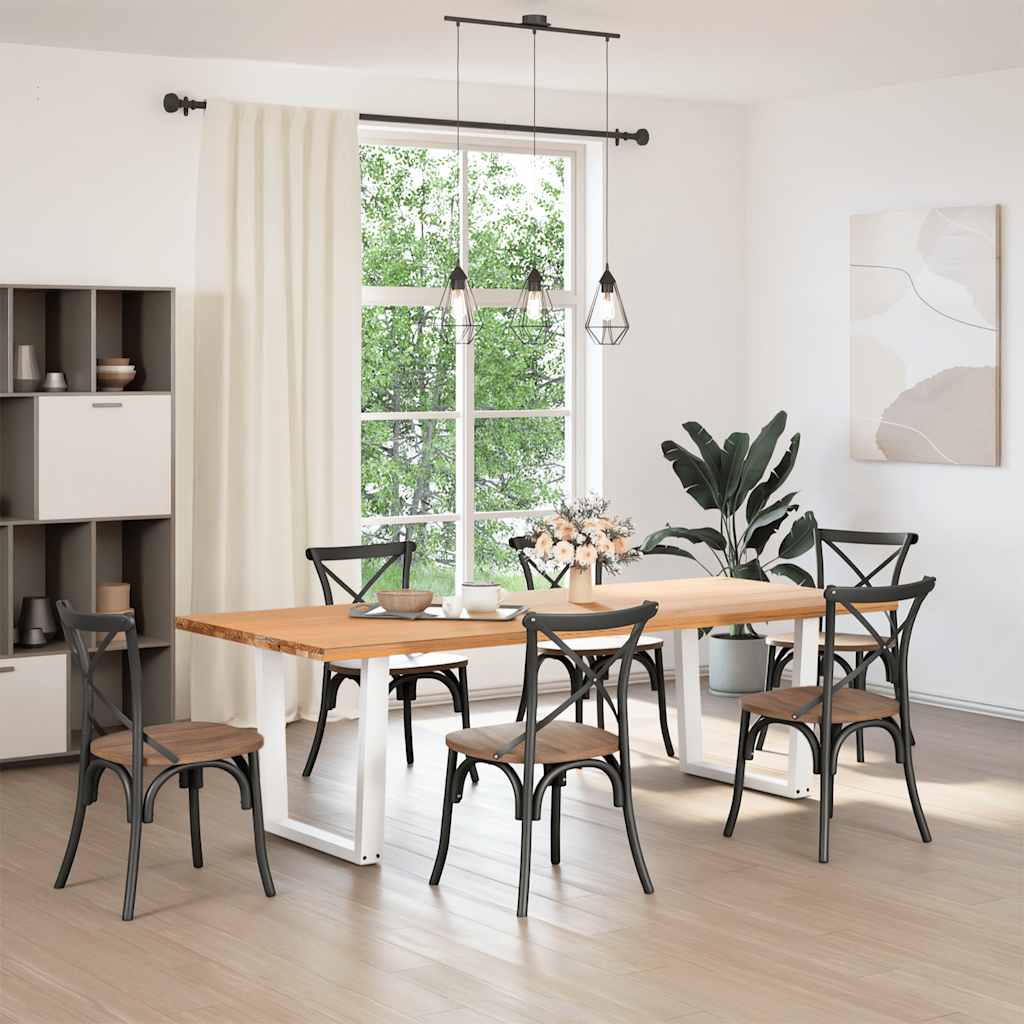 vidaXL Dining Table Legs V-Shape 2 pcs White 80x(72-73,3) cm Steel