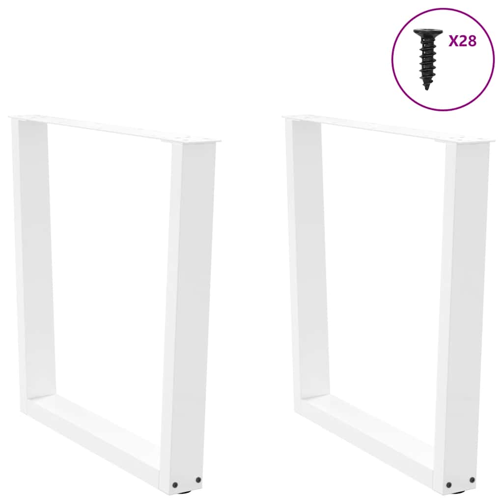 vidaXL Dining Table Legs V-Shape 2 pcs White 80x(72-73,3) cm Steel