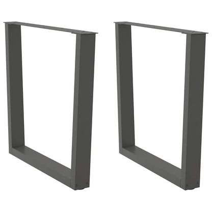 vidaXL Dining Table Legs V-Shape 2 pcs Anthracite 80x(72-73.3) cm Steel