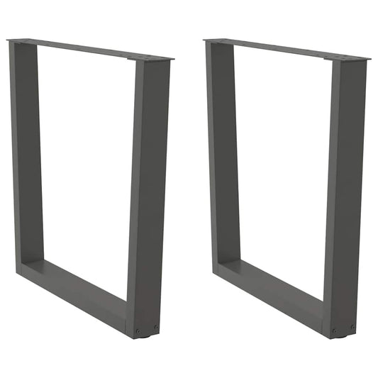 vidaXL Dining Table Legs V-Shape 2 pcs Anthracite 80x(72-73.3) cm Steel