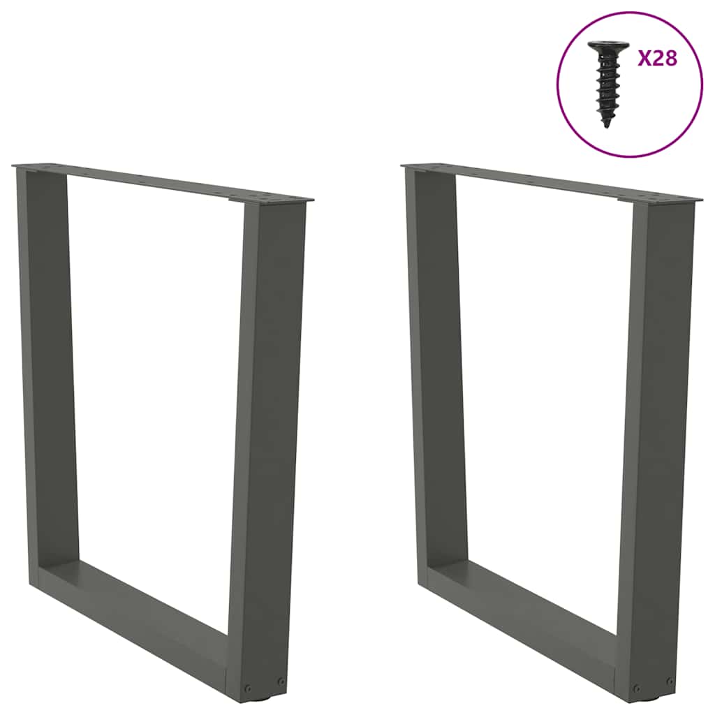 vidaXL Dining Table Legs V-Shape 2 pcs Anthracite 80x(72-73.3) cm Steel