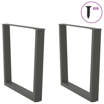 vidaXL Dining Table Legs V-Shape 2 pcs Anthracite 80x(72-73.3) cm Steel
