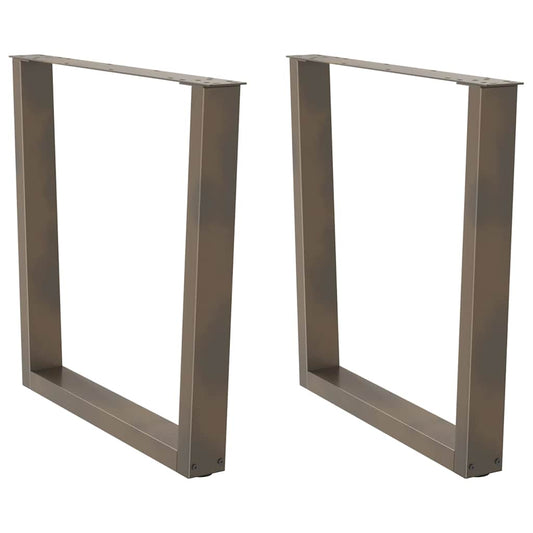 vidaXL Dining Table Legs V-Shape 2 pcs Natural Steel 80x(72-73.3) cm Steel