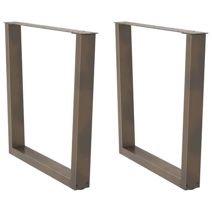 vidaXL Dining Table Legs V-Shape 2 pcs Natural Steel 80x(72-73,3) cm Steel