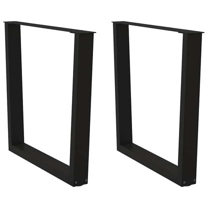 vidaXL Dining Table Legs V-Shape 2 pcs Black 90x(72-73.3) cm Steel