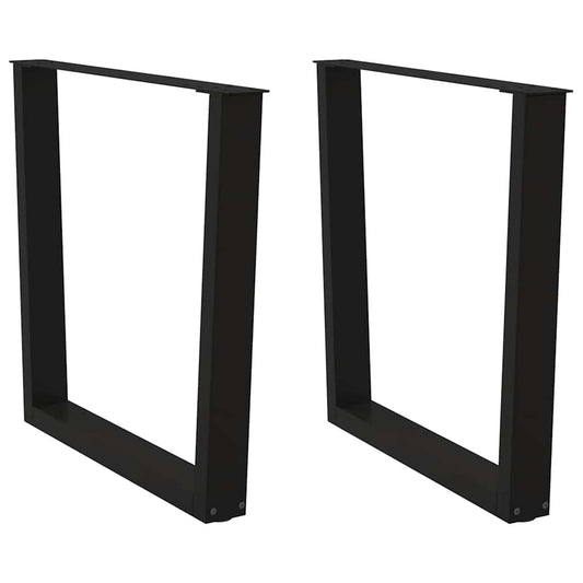 vidaXL Dining Table Legs V-Shape 2 pcs Black 90x(72-73.3) cm Steel