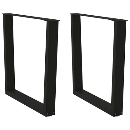 vidaXL Dining Table Legs V-Shape 2 pcs Black 90x(72-73.3) cm Steel