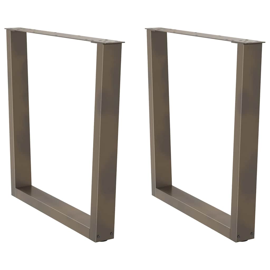 vidaXL Dining Table Legs V-Shape 2 pcs Natural Steel 90x(72-73.3) cm Steel
