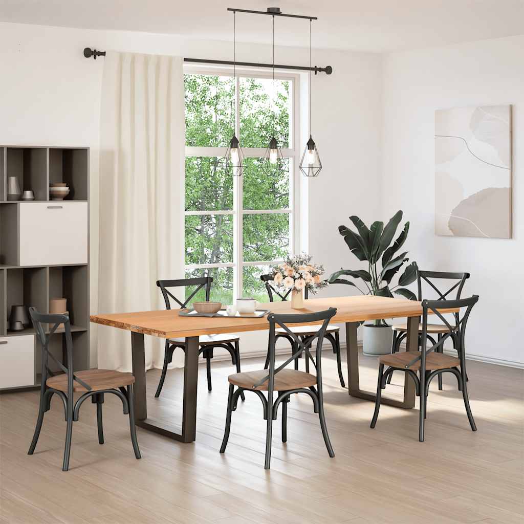 vidaXL Dining Table Legs V-Shape 2 pcs Natural Steel 90x(72-73.3) cm Steel
