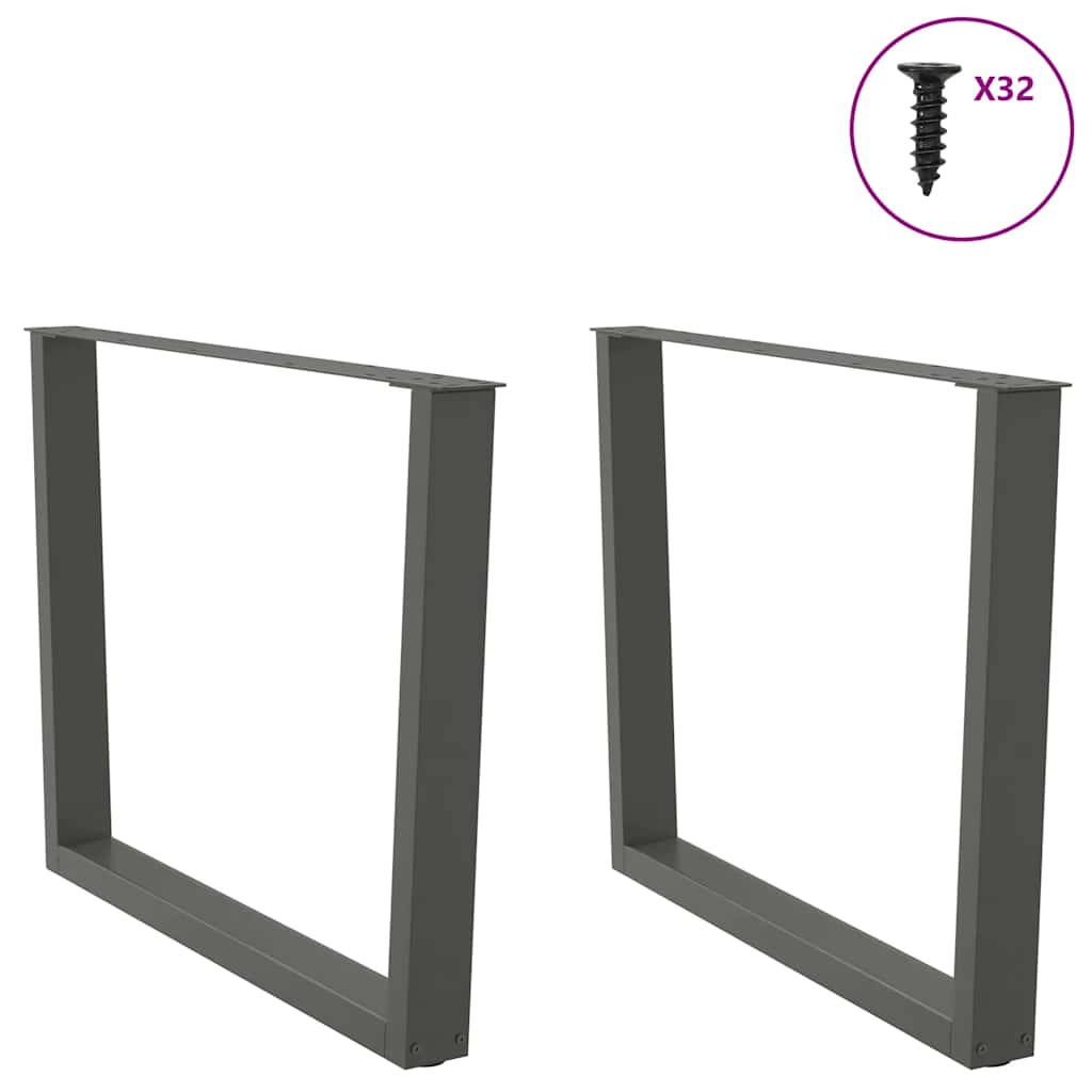vidaXL Dining Table Legs V-Shape 2 pcs Anthracite 100x(72-73.3) cm Steel