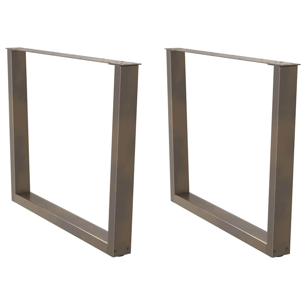 vidaXL Dining Table Legs V-Shape 2 pcs Natural Steel 100x(72-73.3) cm Steel