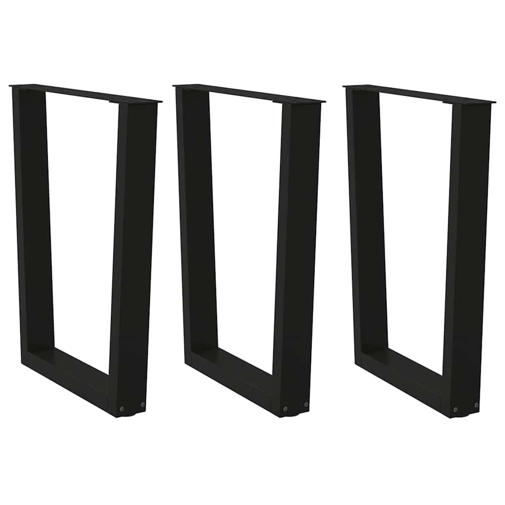 vidaXL Dining Table Legs V-Shape 3 pcs Black 70x(72-73.3) cm Steel