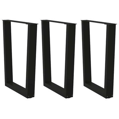 vidaXL Dining Table Legs V-Shape 3 pcs Black 70x(72-73.3) cm Steel