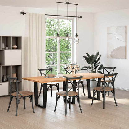 vidaXL Dining Table Legs V-Shape 3 pcs Black 70x(72-73.3) cm Steel