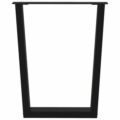 vidaXL Dining Table Legs V-Shape 3 pcs Black 70x(72-73.3) cm Steel