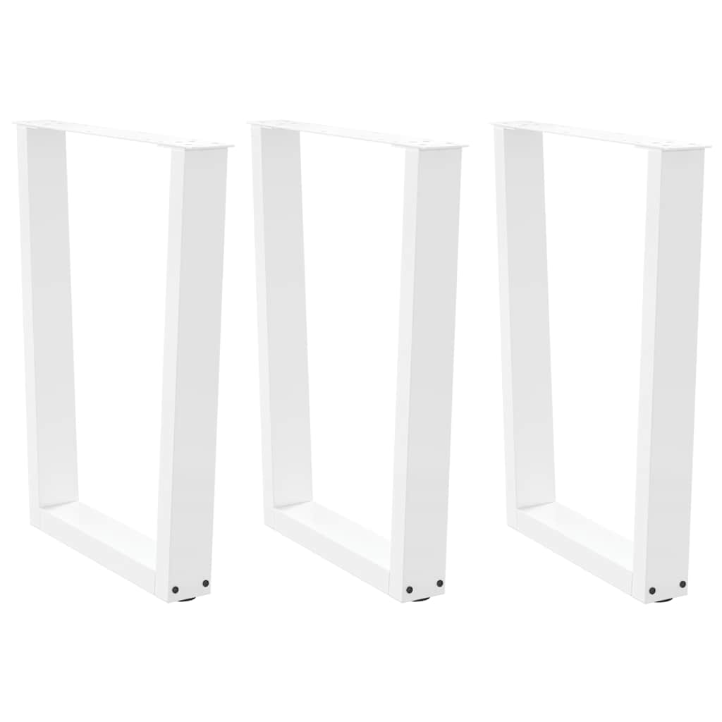 vidaXL Dining Table Legs V-Shape 3 pcs White 70x(72-73.3) cm Steel