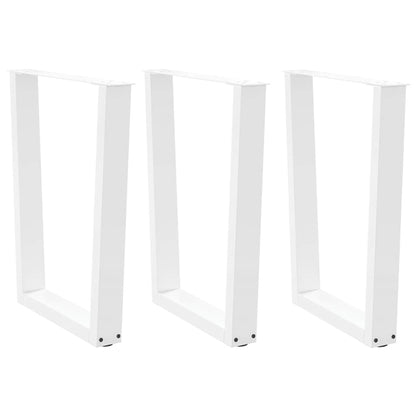 vidaXL Dining Table Legs V-Shape 3 pcs White 70x(72-73.3) cm Steel