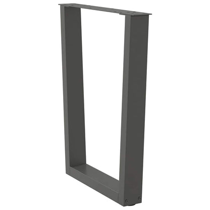 vidaXL Dining Table Legs V-Shape 3 pcs Anthracite 70x(72-73,3) cm Steel