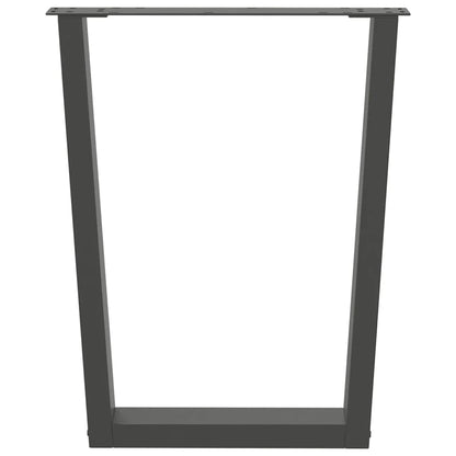 vidaXL Dining Table Legs V-Shape 3 pcs Anthracite 70x(72-73,3) cm Steel