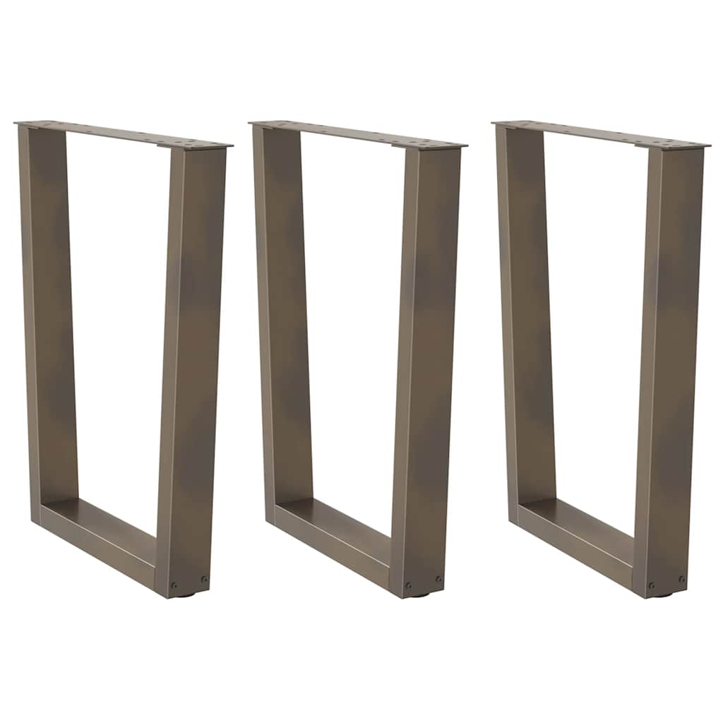 vidaXL Dining Table Legs V-Shape 3 pcs Natural Steel 70x(72-73.3) cm Steel