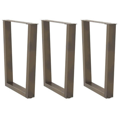 vidaXL Dining Table Legs V-Shape 3 pcs Natural Steel 70x(72-73.3) cm Steel