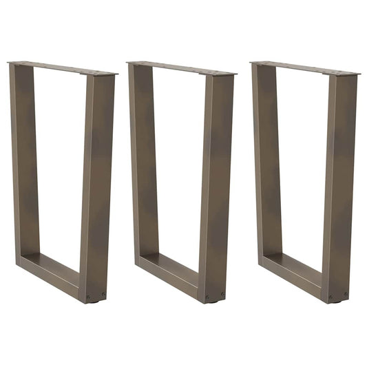 vidaXL Dining Table Legs V-Shape 3 pcs Natural Steel 70x(72-73.3) cm Steel