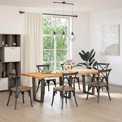 vidaXL Dining Table Legs V-Shape 3 pcs Natural Steel 70x(72-73.3) cm Steel