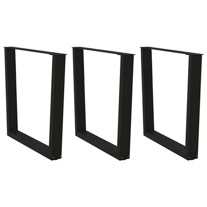 vidaXL Dining Table Legs V-Shape 3 pcs Black 80x(72-73.3) cm Steel