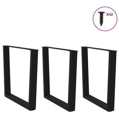 vidaXL Dining Table Legs V-Shape 3 pcs Black 80x(72-73.3) cm Steel