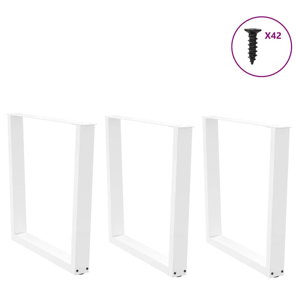 vidaXL Dining Table Legs V-Shape 3 pcs White 80x(72-73.3) cm Steel