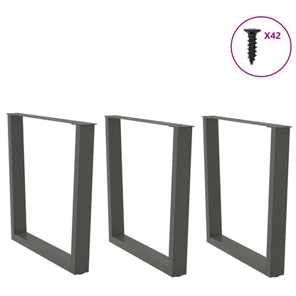vidaXL Dining Table Legs V-Shape 3 pcs Anthracite 80x(72-73,3) cm Steel